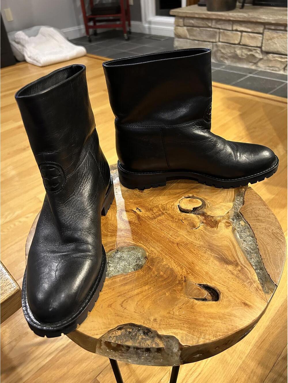 Carmens Black Leather Women's Combat Boots